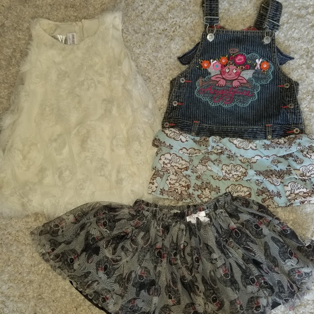 3 Pc Bundle Girl Size 24m, 2t Skirt Dress